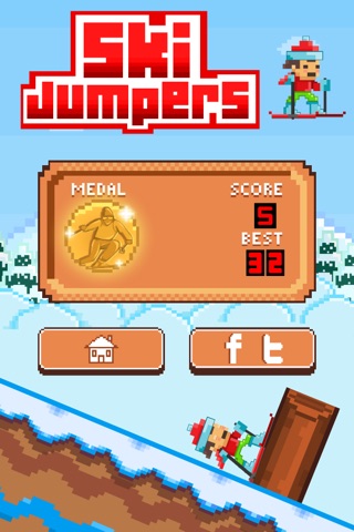 Ski Jumpers - Play Free Pixel 8-bit Skiing Games screenshot 4