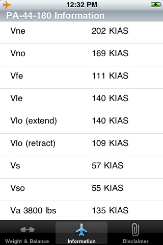 PA-44-180 Weight and Balance Calculator screenshot 3