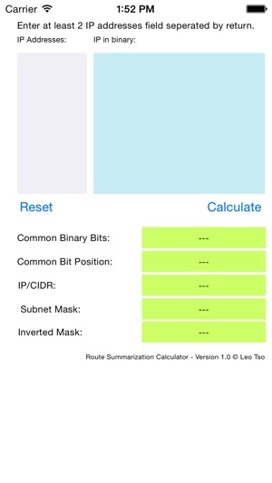 Route Summarization Calculator