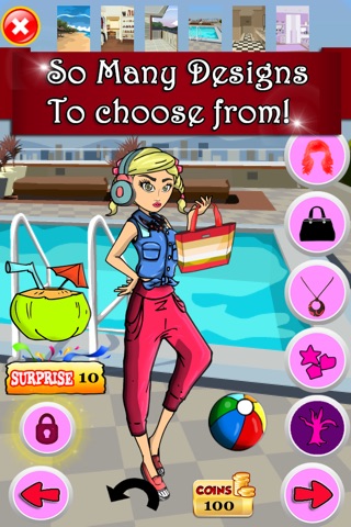 Awesome Chicks - Superstar Girl Summer Fun Party & Fashion Dress-up game screenshot 3