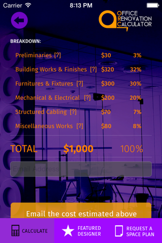 Office Renovation Calculator screenshot 3