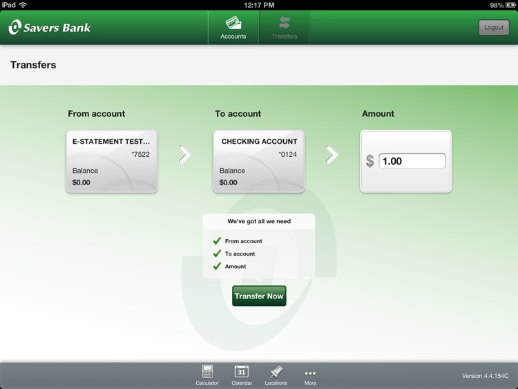 Savers Bank Mobile Banking for the iPad screenshot-3
