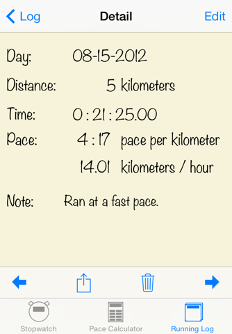 Running Pace Log screenshot 4