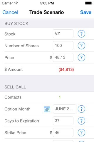 Covered Call Calculator and Planner screenshot 2