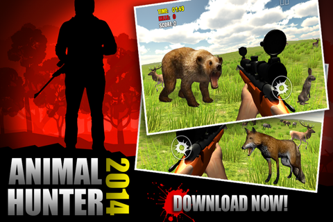 Animal Hunter 2014 3D - Sniper Shooting Gun Down Deer, Boar, Fox, Bear & More Simulator Game screenshot 2
