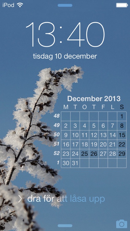 Kalender på låsskärmen