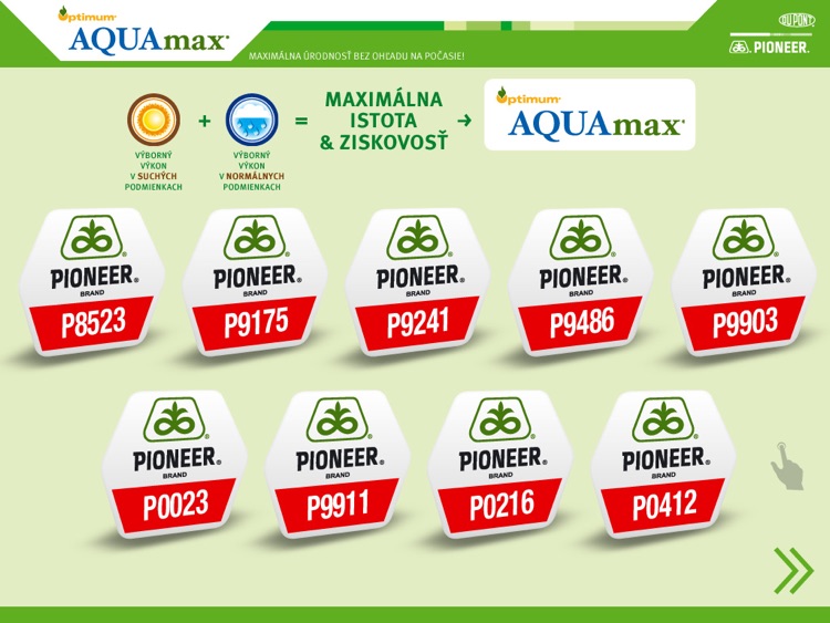 Informácie o produktoch DuPont Pioneer Optimum® AQUAmax®