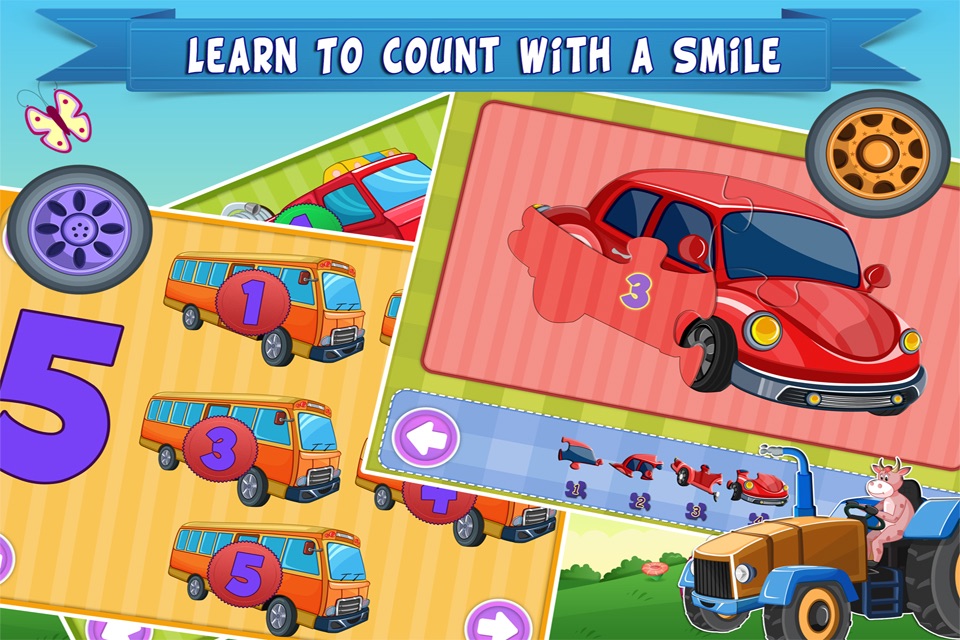 Toddler Trucks World Count and Touch- 123 counting Activity Game for kids screenshot 2