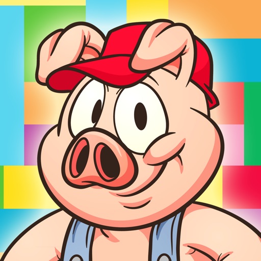 Match The Three Little Pigs - FREE - Piggy Construction Builder Tool Puzzle Icon