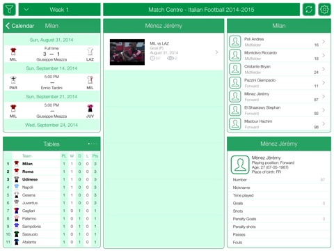 Italian Football Serie A 2015-2016 - Match Centre screenshot 3