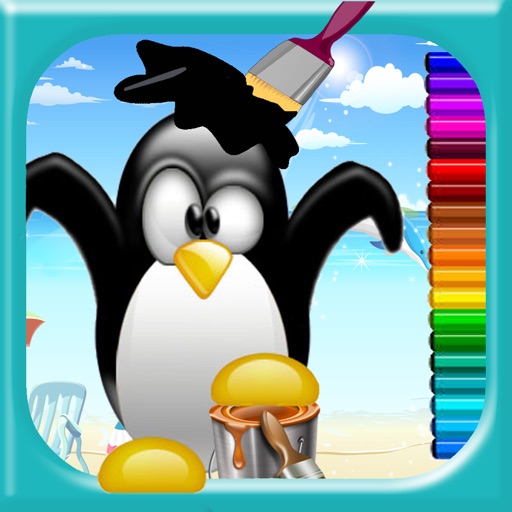 Coloring Pages Game Penguin For Kids iOS App