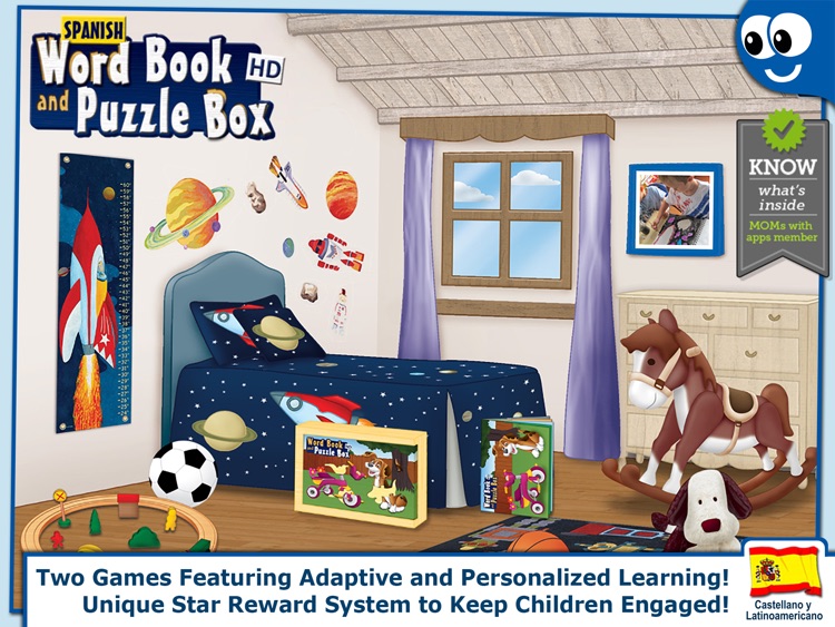 Spanish First Words Book and Kids Puzzles Box: Kids Favorite Activity Center in an Interactive Playing Room screenshot-0
