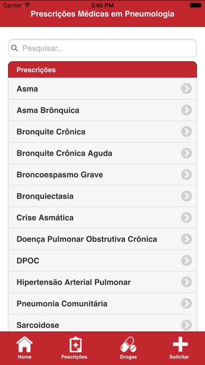 Prescrições Médicas em Pneumologia