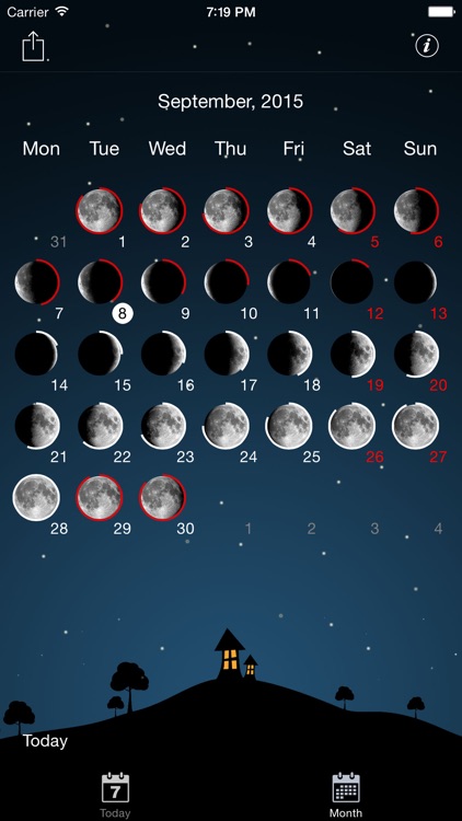Moon phases calendar and sky screenshot-3