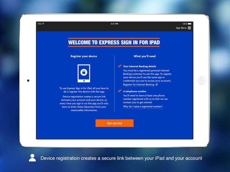 Halifax Express Sign in for iPad
