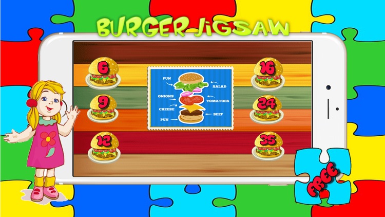Food Burger Jigsaw - Cooking Puzzles games for adults and kid free