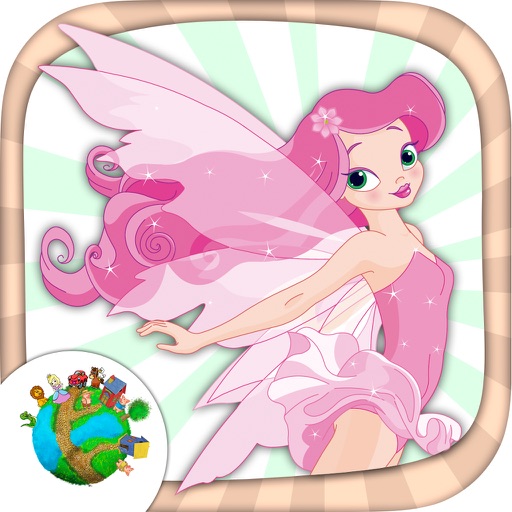 Paint fairies magical and paste stickers Icon