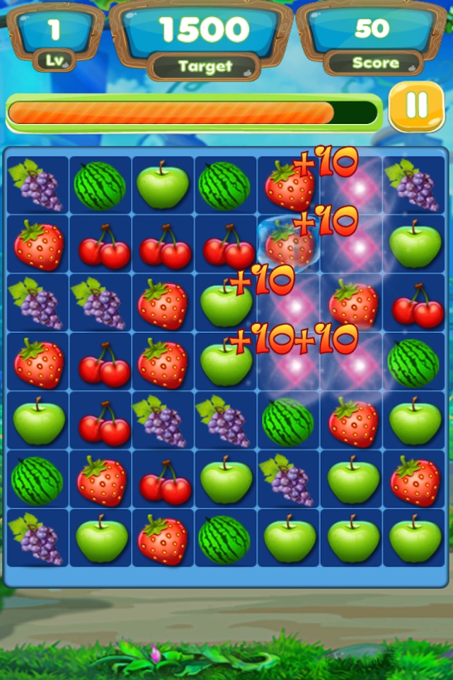 Link Smash Fruits Frenzy : Flowline of Spirit Jungle.Swipe Drawpipe Bump Puzzle screenshot 2