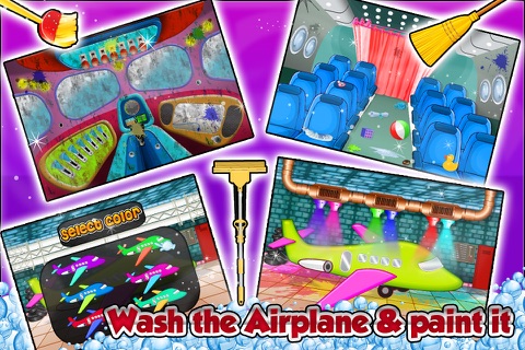 Airplane Wash Salon – Cleanup, design & decorate aeroplane in this washing game screenshot 4