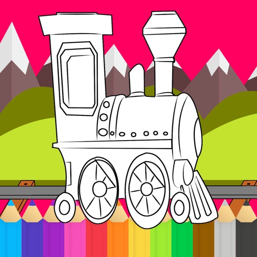 Train Coloring Book for Kids Learning Paint Vehicle Railway and Subway iOS App