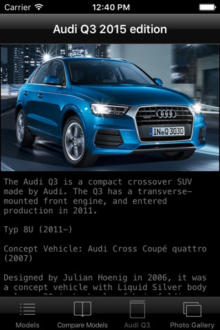 Specs for Audi Q3 2015 edition screenshot 4