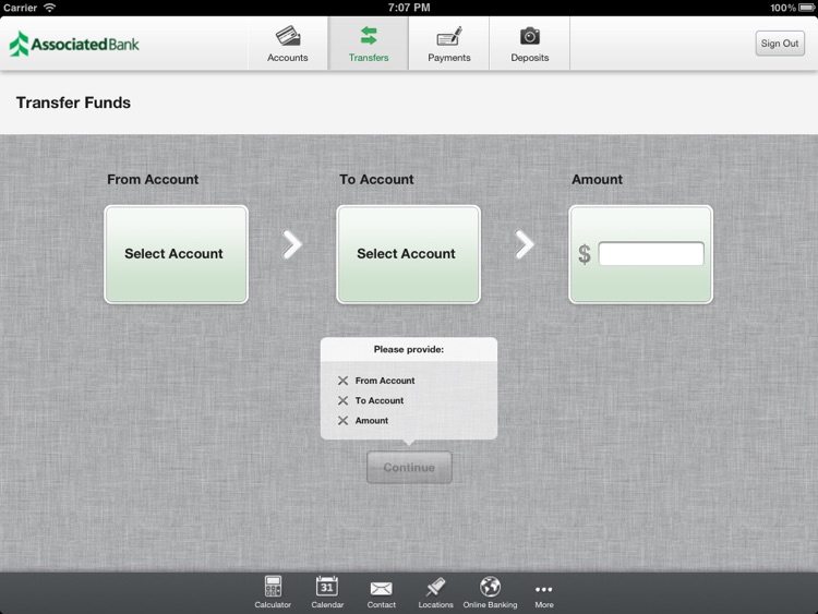 Associated Bank Mobile iPad