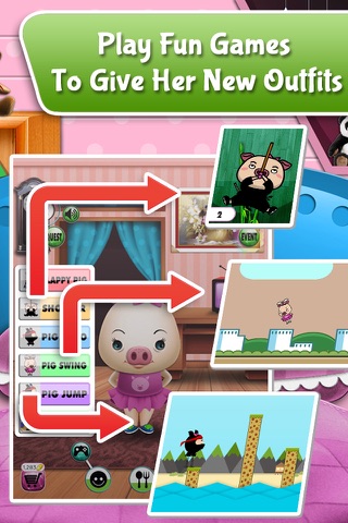 My Talking Pet - virtual pig with free mini games for kids screenshot 4
