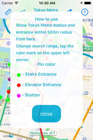 Tokyo Metro Nearest Entrance Search screenshot 2