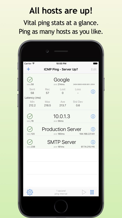 ICMP Ping - Servers up? screenshot-0