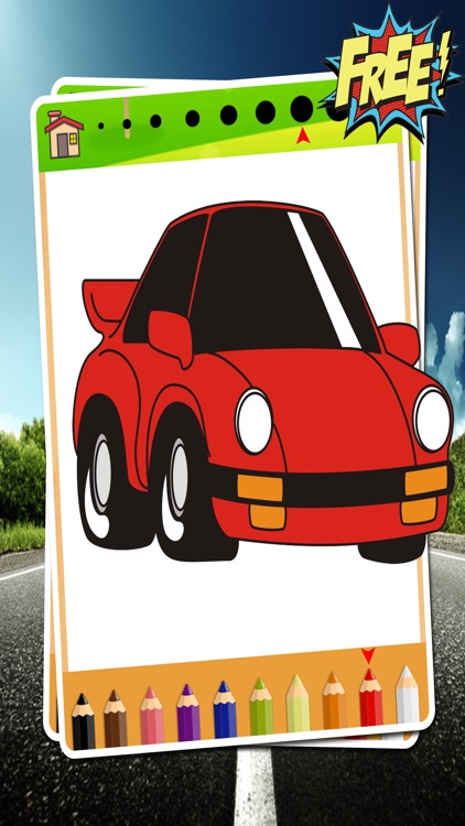 Car Coloring Book - car painting for kids toddlers and preschoolers kindergarten free games screenshot-3