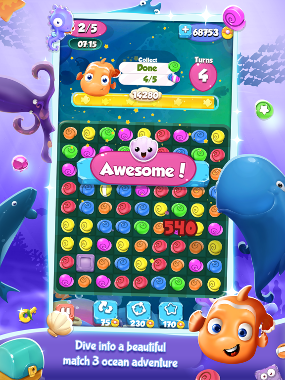 Fish Ocean Match 3 Games: Adventure Matching Mania screenshot 2