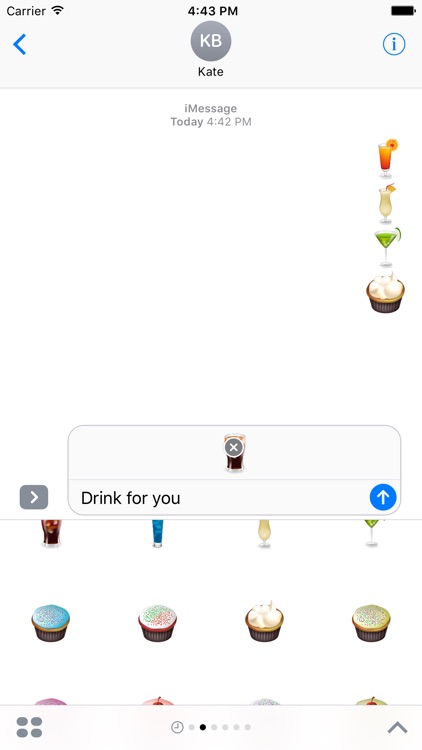 Drink Cupcake Stickers Pack For iMessage