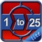 1 to 25© Lite is a fiendish puzzle where you move the numbers from the outer ring onto the board in the direction of the chevrons