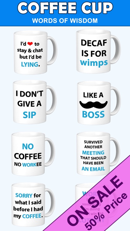 Coffee Cup Words of Wisdom Stickers