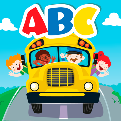 School Bus Alphabet abc tracing and coloring games for kids