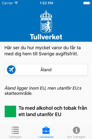 Tullregler screenshot 2