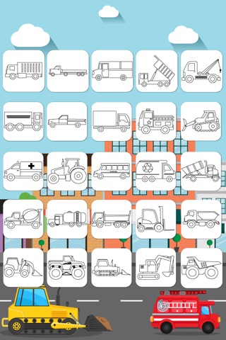 Trucks Connect the Dots and Coloring Book for Kids screenshot 4