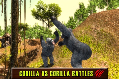 Wild Gorilla Simulator 2016: Survival Life of Ape Vs Hunters & Wildlife Animals screenshot 2