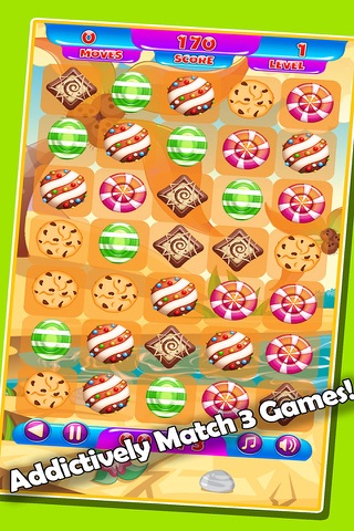 Colorful Candies Sweet Cookie Mania Match 3 Games screenshot 2