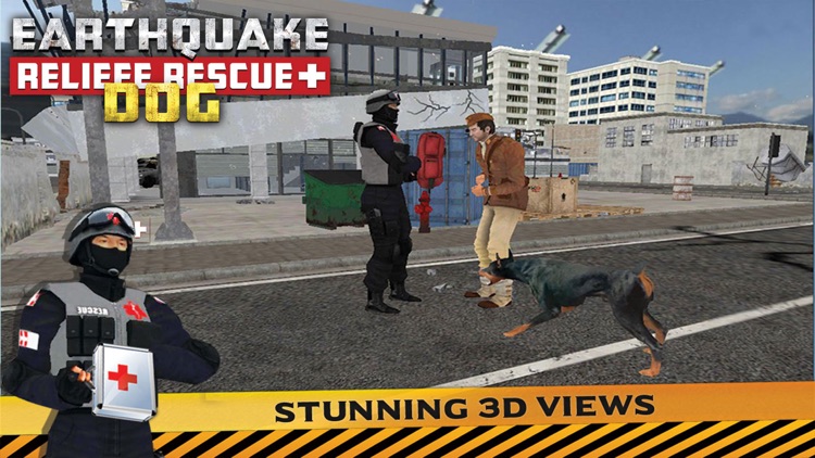 Earthquake Relief & Rescue Simulator : Play the rescue sniffer dog to Help earthquake victims.