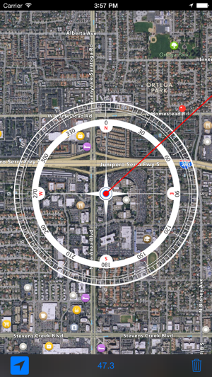 iCompass - Compass and map on the same s