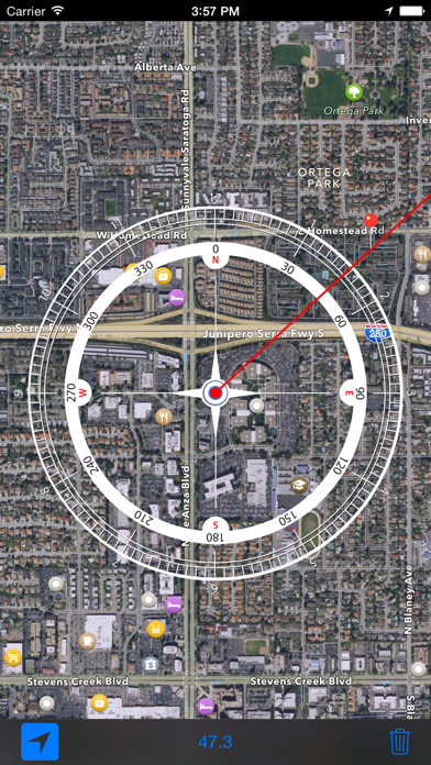 iCompass - Compass and map on the same screen Screenshot 1