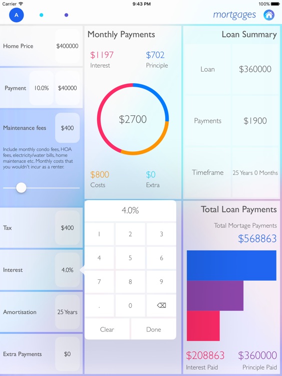 mortgages - A beautiful, powerful, mortgage optimization tool