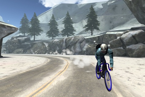3D Winter Road Bike Racing - eXtreme Snow Mountain Downhill Race Simulator Game PRO screenshot 2