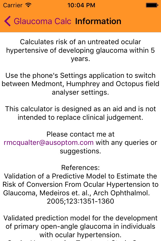 Glaucoma Calc screenshot 2