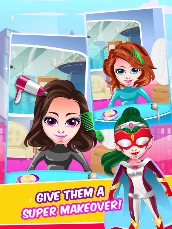 Superhero Princess Hair Salon Fun Nail Makeover Make Up Spa