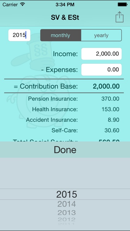 SV & ESt - social security (SVA) and income tax calculator for self-employed people in Austria