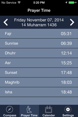 Islamic Compass : Qibla Finder and Global Prayer Times screenshot 2
