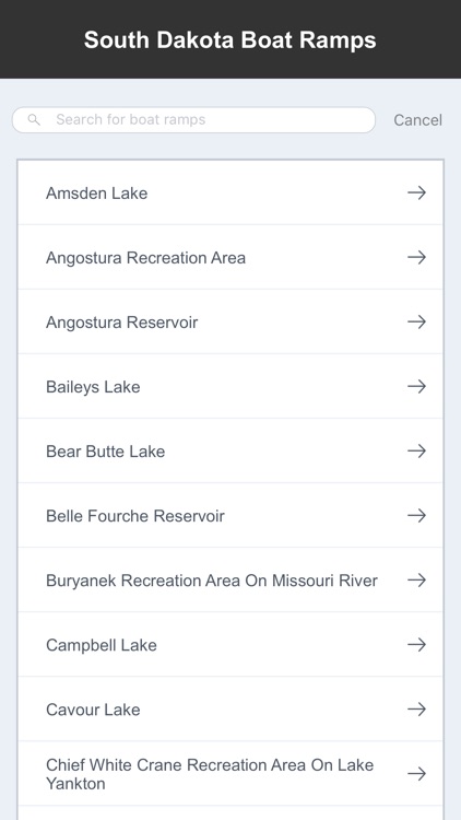 South Dakota Boat Ramps
