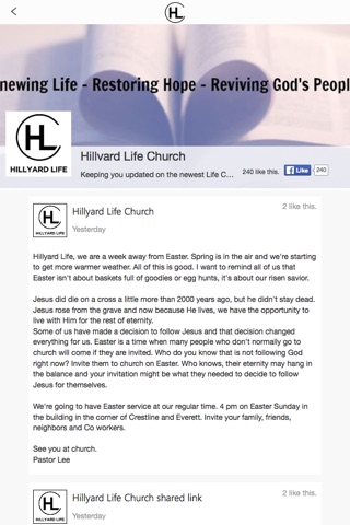 Hillyard Life Church screenshot 2